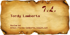 Tordy Lamberta névjegykártya